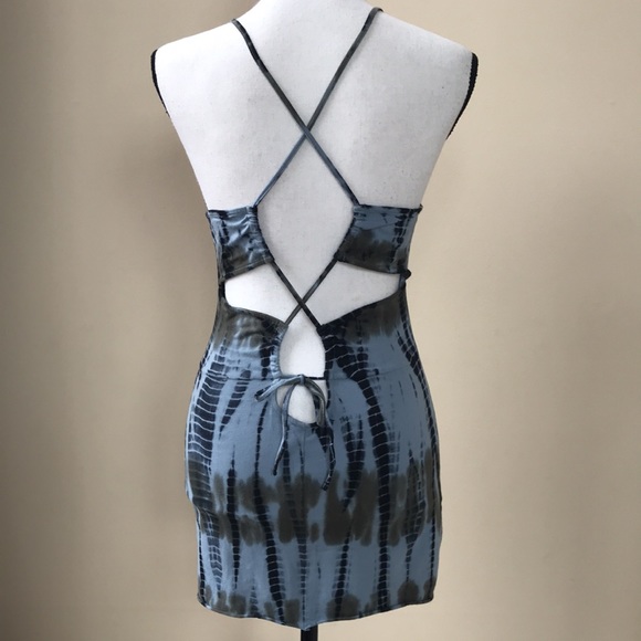 Ecote Tie Dye Bodycon Dress with Lace Up Back - Picture 8 of 11